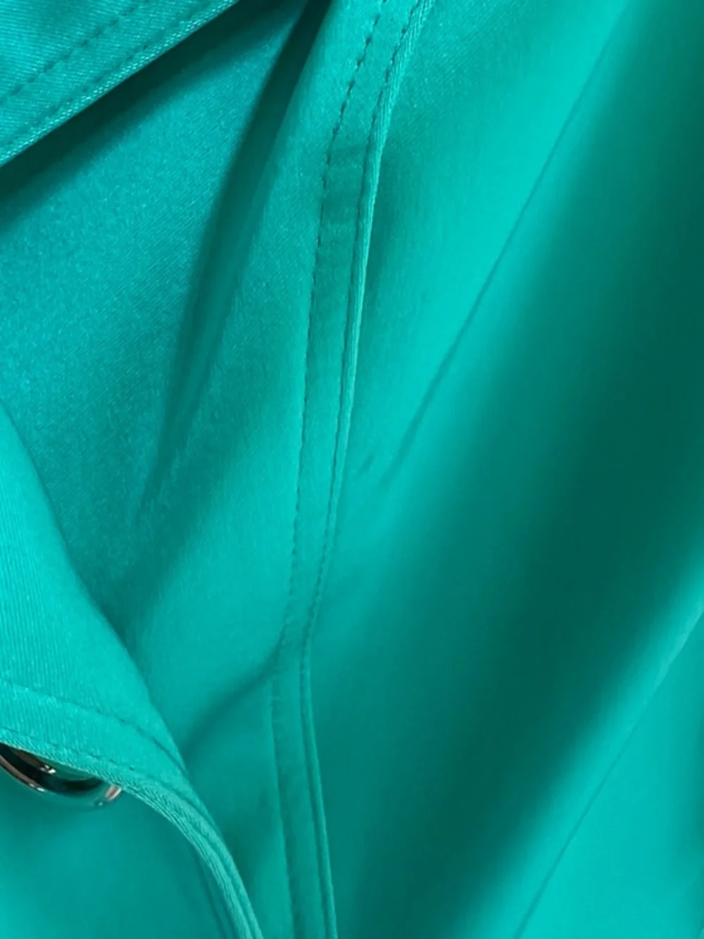 Cache Turquoisey Green Double-Breasted Trench Coat Medium Vintage!